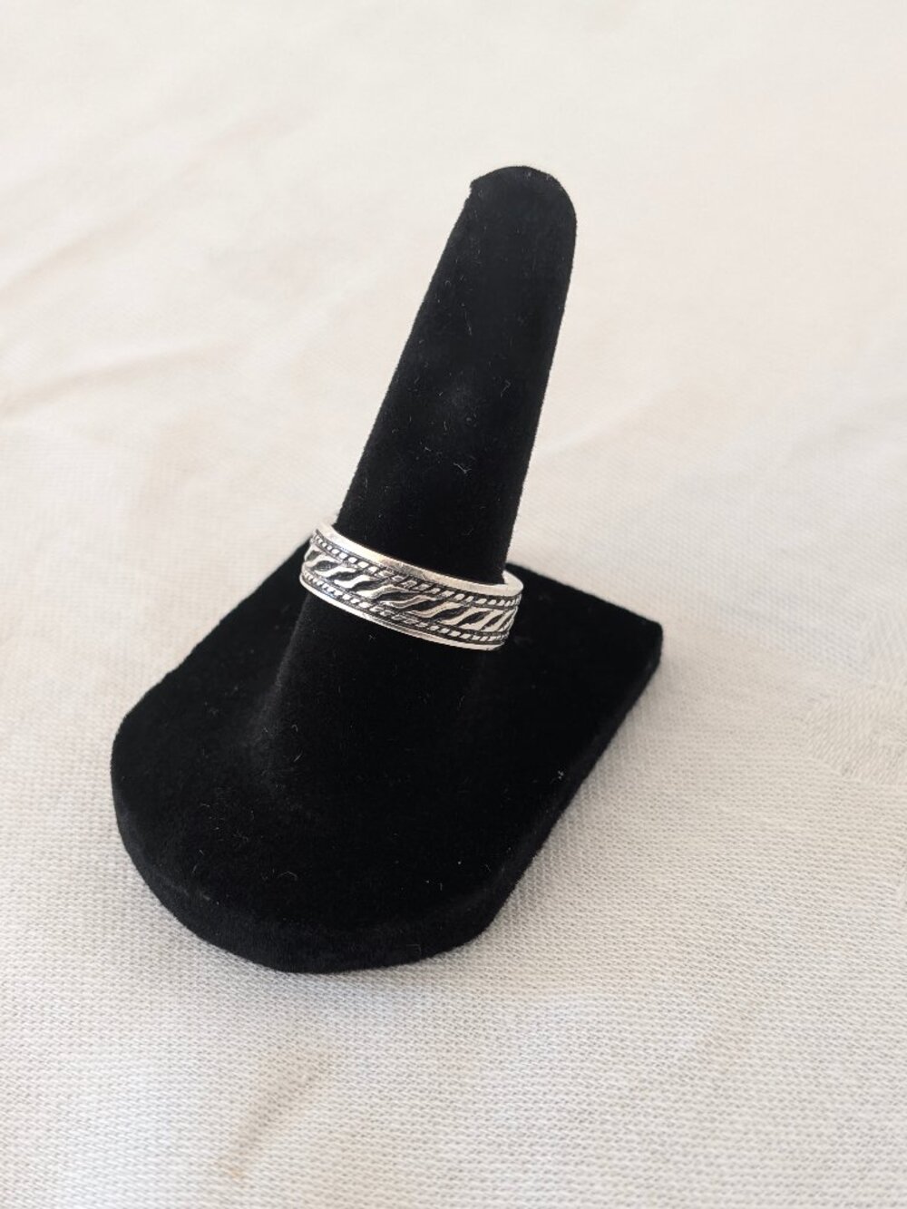 Art Deco 1930's Rope Design Sagorsky & Sons Signed Sterling Silver Ring Size 6.5